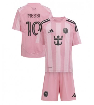 Inter Miami Lionel Messi #10 Primera Equipación Niños 2025-26 Manga Corta (+ Pantalones cortos)